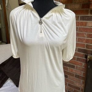 Michael Kors short-sleeve ivory shirt